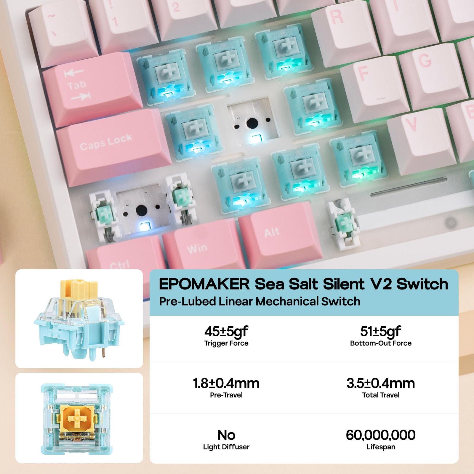 Amazon.com: EPOMAKER TH108 Full Size Mechanical Keyboard, Wireless